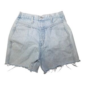 NUOVO Light Wash Denim Shorts Womens Size 3 High Rise Raw Hem Vintage 90s Y2K